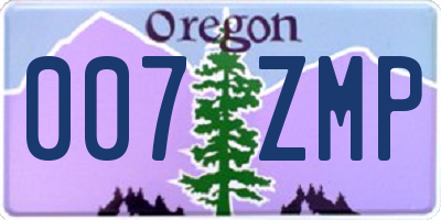 OR license plate 007ZMP