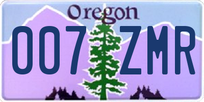 OR license plate 007ZMR