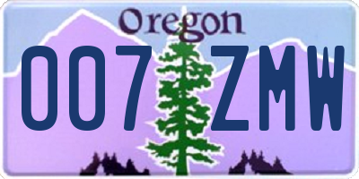 OR license plate 007ZMW