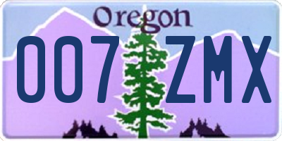 OR license plate 007ZMX