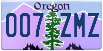 OR license plate 007ZMZ