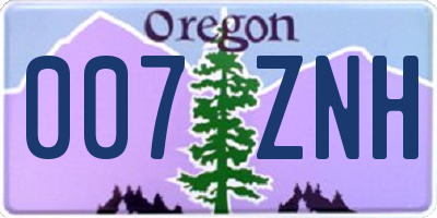 OR license plate 007ZNH