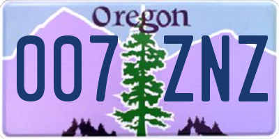 OR license plate 007ZNZ