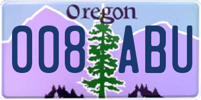 OR license plate 008ABU