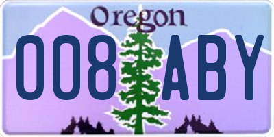 OR license plate 008ABY