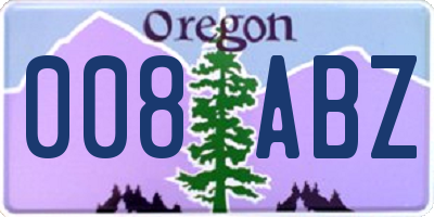 OR license plate 008ABZ