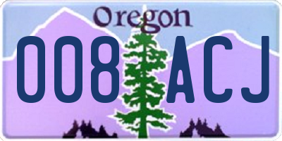OR license plate 008ACJ