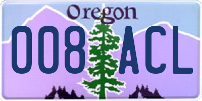 OR license plate 008ACL