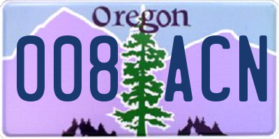 OR license plate 008ACN
