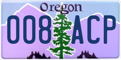 OR license plate 008ACP