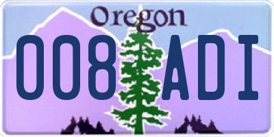 OR license plate 008ADI