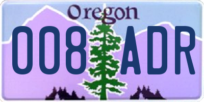 OR license plate 008ADR