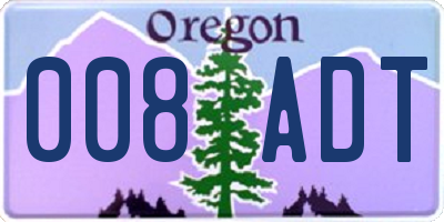 OR license plate 008ADT