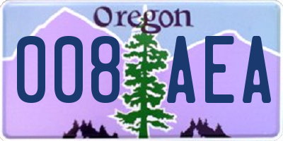 OR license plate 008AEA