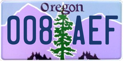 OR license plate 008AEF