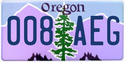 OR license plate 008AEG
