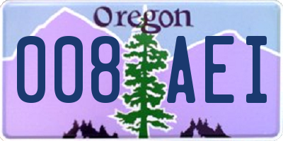 OR license plate 008AEI