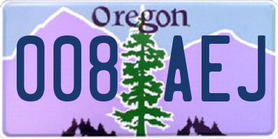 OR license plate 008AEJ