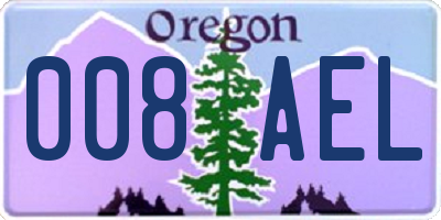 OR license plate 008AEL