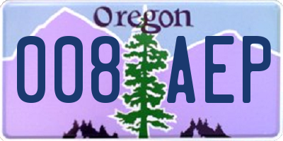 OR license plate 008AEP