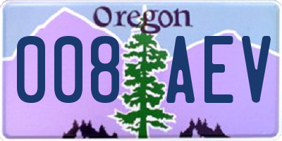 OR license plate 008AEV