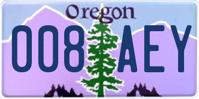 OR license plate 008AEY