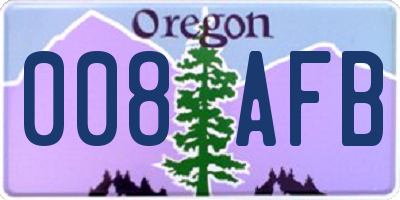 OR license plate 008AFB