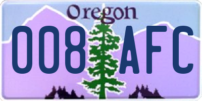 OR license plate 008AFC