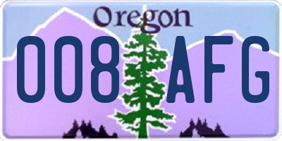 OR license plate 008AFG
