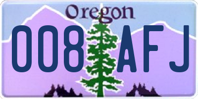 OR license plate 008AFJ