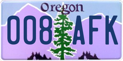 OR license plate 008AFK
