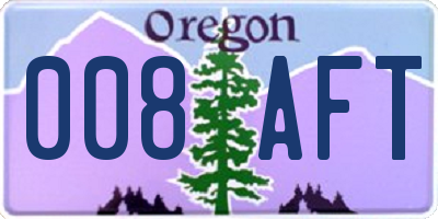 OR license plate 008AFT
