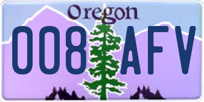 OR license plate 008AFV