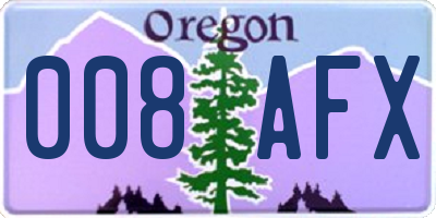 OR license plate 008AFX