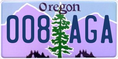 OR license plate 008AGA