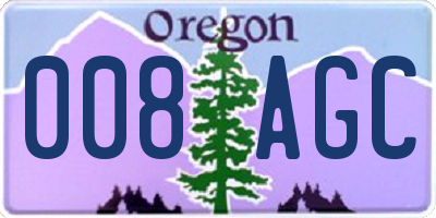 OR license plate 008AGC