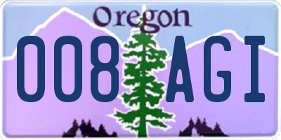 OR license plate 008AGI