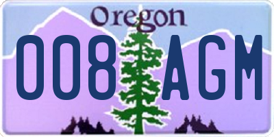 OR license plate 008AGM