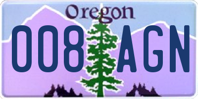 OR license plate 008AGN