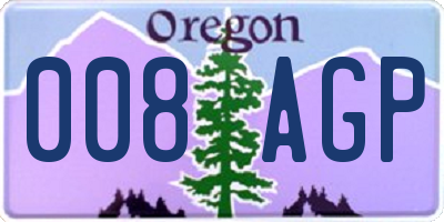 OR license plate 008AGP