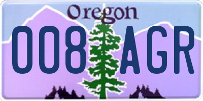 OR license plate 008AGR