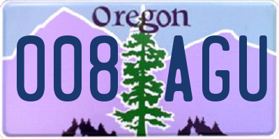 OR license plate 008AGU