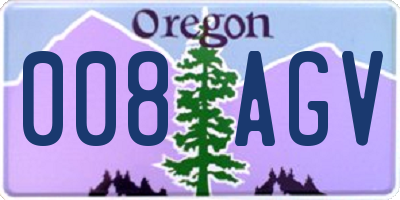 OR license plate 008AGV