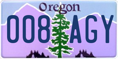 OR license plate 008AGY