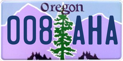 OR license plate 008AHA