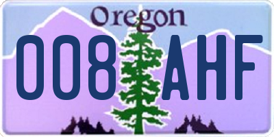 OR license plate 008AHF