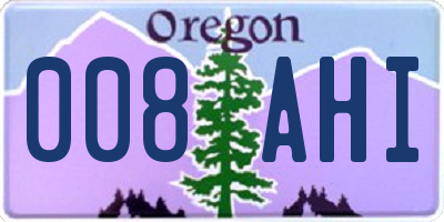 OR license plate 008AHI
