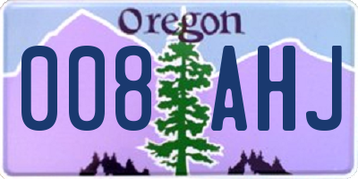 OR license plate 008AHJ