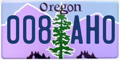 OR license plate 008AHO