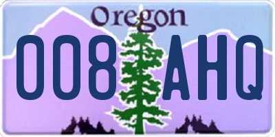 OR license plate 008AHQ